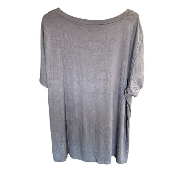 Sampeel Top Women's V-neck Lavender Stretch S/S 3XL Relaxed Oversized Comfort - Picture 4 of 9